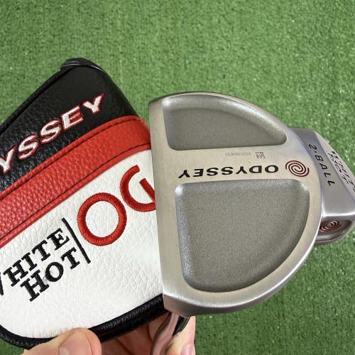 Odyssey White Hot 2 Ball Mallet Putter Left Handed 35