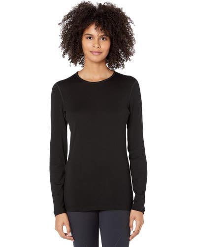 Icebreaker 260 Tech Base Layer Top Womens M Black 100% Merino Long Sleeve KFC617