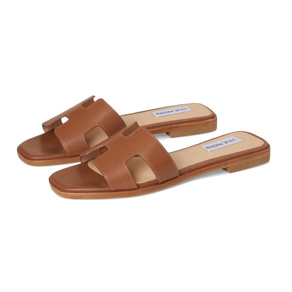 Steve Madden Hadyn HADY01S1-203 Sandals Women 9.5 Cognac Leather Slip-On RHS7750