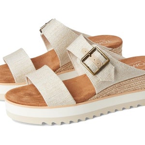 Toms Diana 10022538-101 Sandals Women's US 6 Beige Wedge Heel Mule VER1516