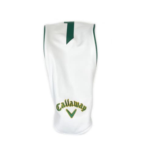 NEW Callaway Golf White/Green Leather Driver Headcover