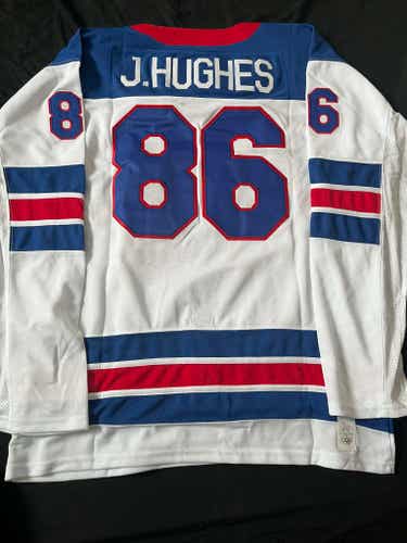 NEW Jack Hughes Team USA Olympic Hockey Men's Jersey Stitched Size XL