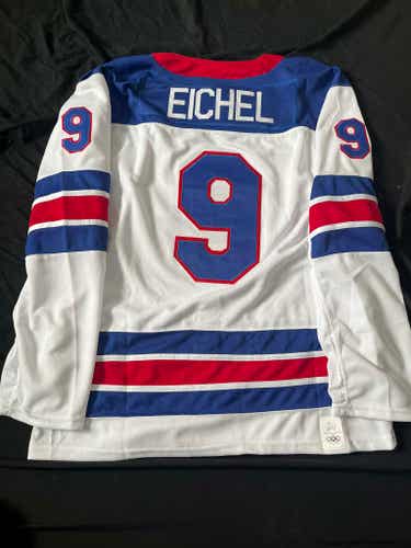 NEW Jack Eichel Team USA Olympic Hockey Men's Jersey Stitched Size L