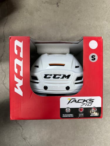 Small Dallas Stars Pro Stock CCM TACKS 710 Helmet White (New)