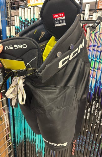 JR LG CCM Super Tacks AS580 Used Medium Black Junior Ice Hockey Pant Pants AS 580