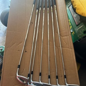 Men's 2005 TaylorMade Rac OS Right Handed Iron Set Regular Flex Steel Shaft (Used)