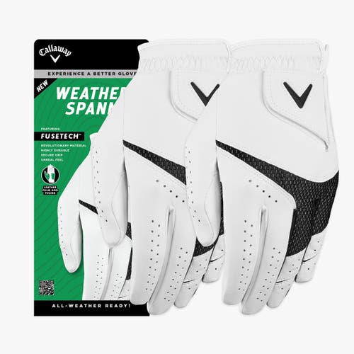 CALLAWAY WEATHER SPANN GLOVE 2 PACK WHITE 23 -