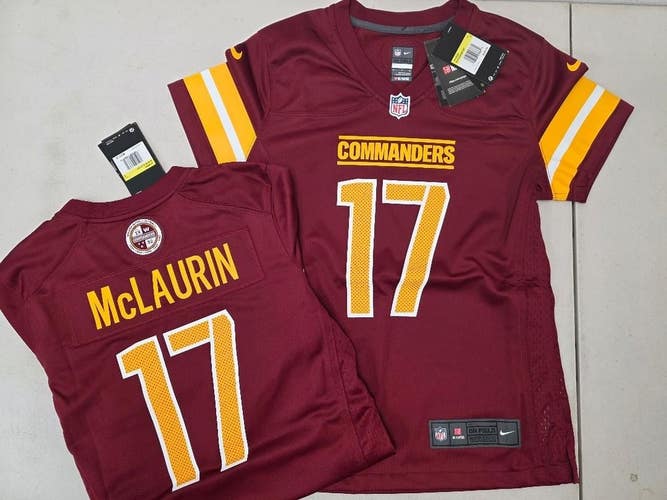 Womens Ladies Commanders TERRY McLAURIN Football JERSEY Maroon $130 NWT