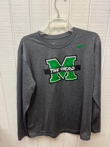 Nike Marshall Thundering Herd Team Issued Men’s Large Dri-Fit Long Sleeve Tee