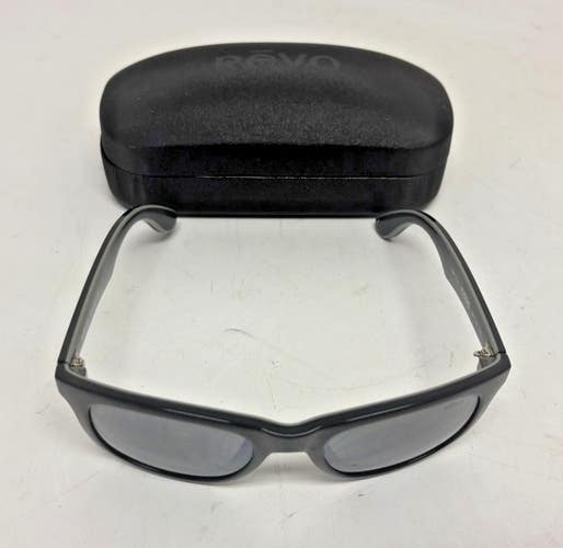 Revo HUDDIE Square Frame Black Acetate Sunglasses Polarized Gray Lenses +Case