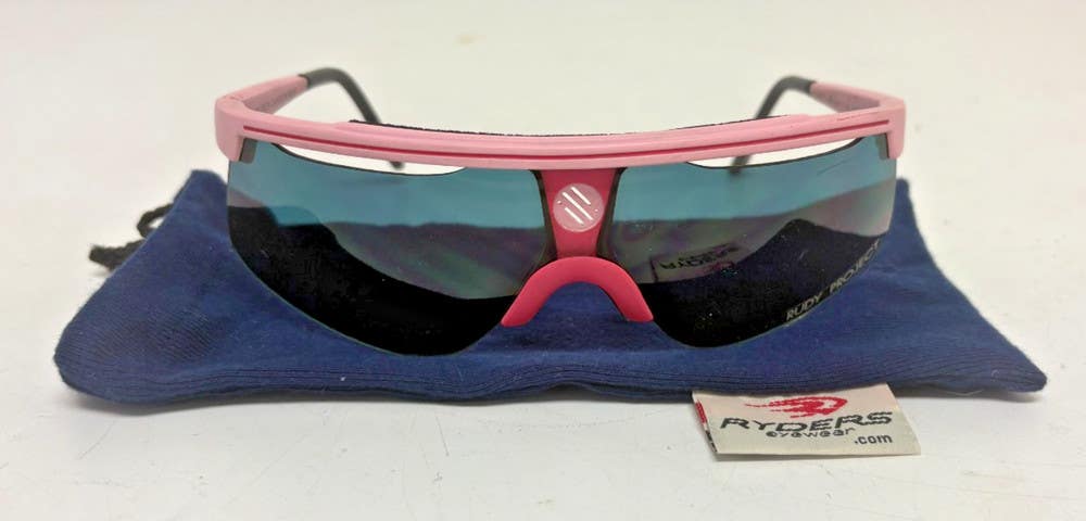Vintage Rudy Project Explorer Pink Carbon Fiber Cycling Sunglasses Gray Lenses