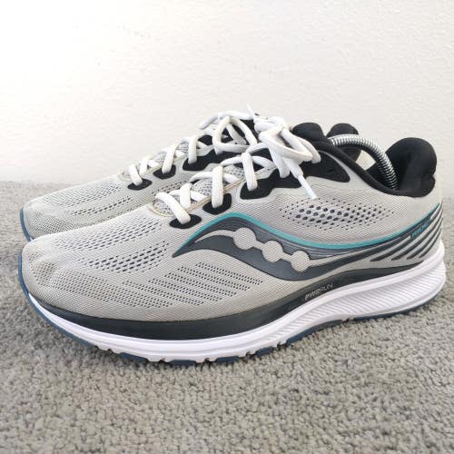 Saucony Ride 14 Mens Size 10.5 Running Shoes Gray Sneakers Low Top Lace Up