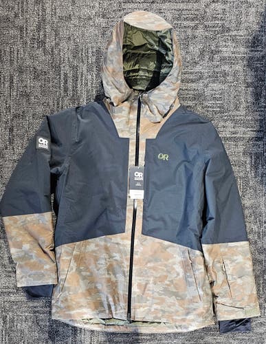 New Outdoor Research Snowcrew Ski Jacket Mens XLarge Green/Black