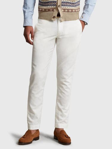Polo Ralph Lauren Pants Mens 40x32 White Straight Leg Classic Fit Trouser JDM397