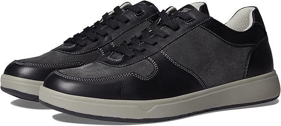 Florsheim Heist 6-Eye 14380-009 Sneaker Men 7.5 Black Charcoal Suede Shoe FZP077