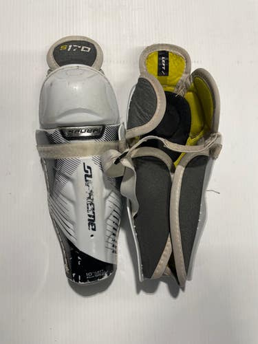 Used Bauer S170 Junior Shin Guards White 10" 11769-C000028712
