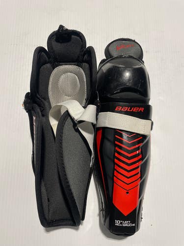 Used Bauer LIL SPORT Youth Shin Guards Black 10" 11769-S000028792