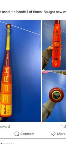 2025 Easton Hype Fire Composite USSSA Certified Bat (-10) 17 oz 27" (Used)