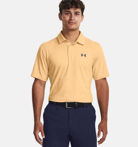 Under Armour Playoff 3.0 Polo Men's S Yellow Stretch Pullover Golf Shirt SRT280