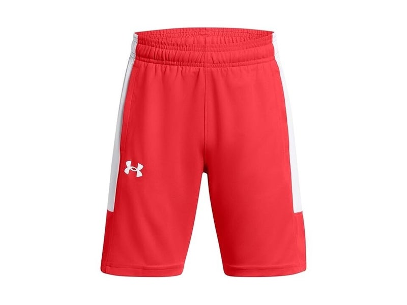 Under Armour Baseline Shorts Kids XL Red Elastic Waist Flat Front Active SRT286
