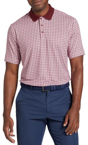 Walter Hagen Performance 11 Polo Men's Small Pink Houndstooth Pullover SRT308