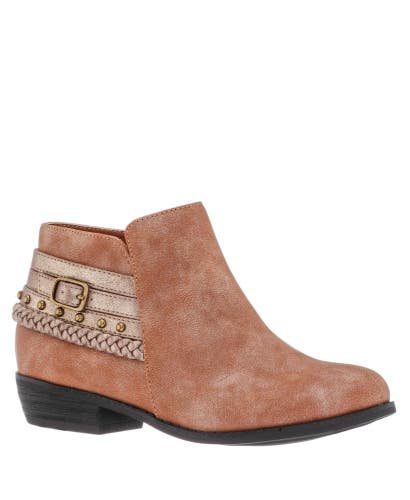 Nina Kassie Boots Girls US 4 Brown Round Toe Zipper Ankle Comfort Bootie JOBB019