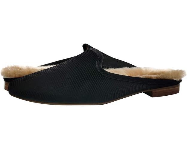 Faryl by Farylrobin Moka Slipper Women's US 5 Black Faux Fur Lined Mule JOBB231