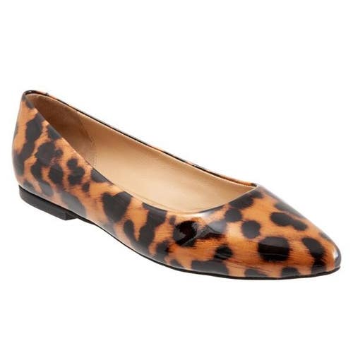 Trotters Estee Ballet Flats Women 10.5 Tortoise Brown Patent Pointed Toe JOBB197