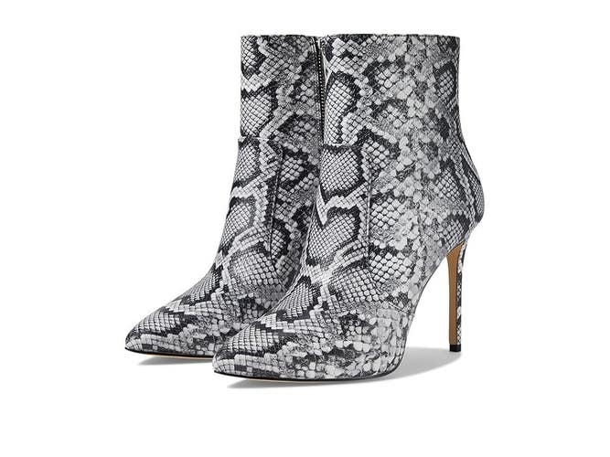 Michael Kors Rue 40H3RUHE5E Boot Women 7.5 Snake Embossed Leather Bootie JOBB158
