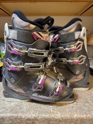 245 Nordica cruise S75 Mondo 24 & 24.5 Women's All Mountain Ski Boots Soft Flex (Used) s 75