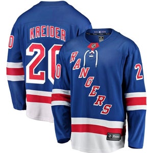 NEW FANATICS CHRIS KREIDER 20 NEW YORK RANGERS BREAKAWAY HOME JERSEY BLUE S 48