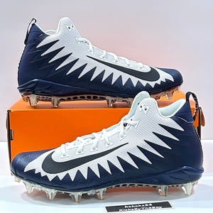 Size 12 Nike Alpha Menace Pro Mid Football Cleats Navy Blue White AJ6604-401