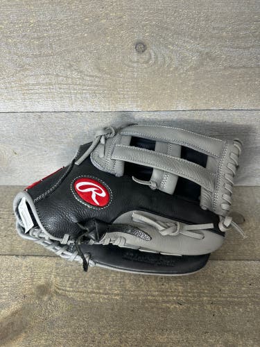 Rawlings WRS125HBGG 12.5" Baseball Glove Select Series Leather Black Grey RHT