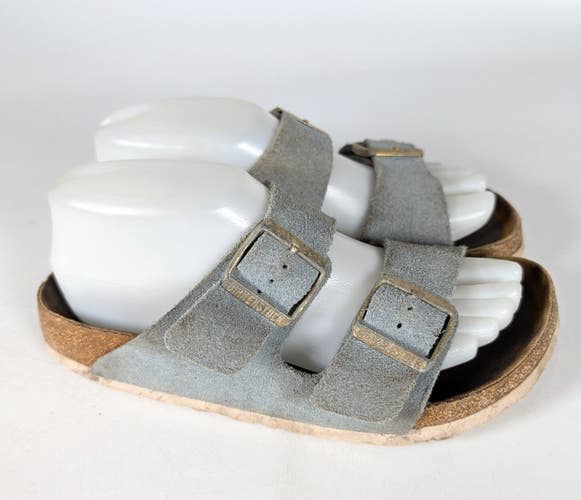 Birkenstock Arizona Soft Footbed Blue Suede Sandals Womens Size: 38 / 7