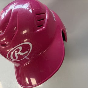 Used Rawlings 6 1/4 - 6 7/8 Batting Helmet No Mask Pink One Size 11860-S000305664