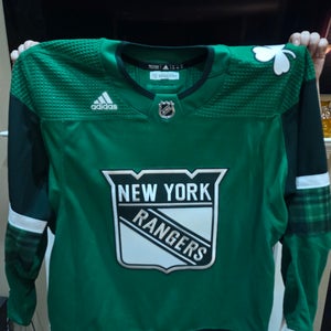 New York Rangers St Patricks Day MiC Team Issued Adidas Jersey Size 56