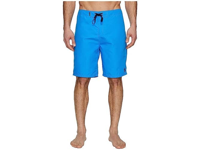 Hurley One And Only 2.0 Boardshorts Men's 33 Blue Drawstring Swimwear DDR1354