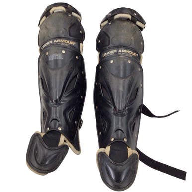 Used Under Armour SHIN GUARDS Catchers Leg Guards Black Adult 11760-S000089166