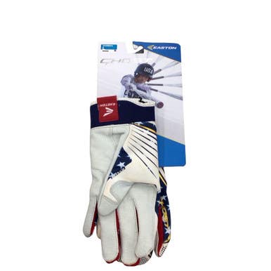 Used Easton BB/SB Batting Gloves White/Red/Navy LG 11760-S000089163