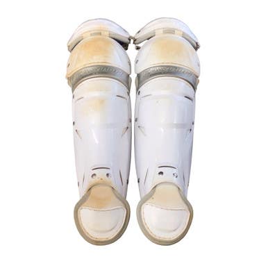 Used Easton FUNDAMENTAL SHIN GUARDS Catchers Leg Guards White Adult 11760-S000089270