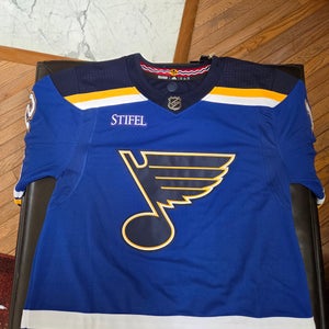 ST. LOUIS BLUES AUTHENTIC PRO-STITCH ADIDAS KEVIN HAYES HOME JERSEY Size 54