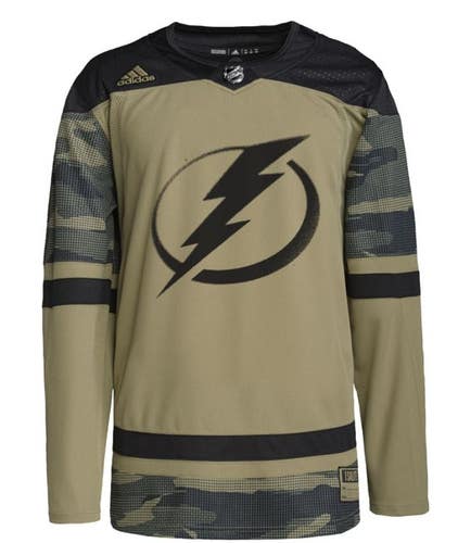 Tampa Bay Lightning adidas Camo Military Appreciation Practice Jersey Size 52