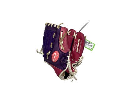Used Rawlings HIGHLIGHT SERIES HFP10PPW RH Throw Fastpitch Gloves Purple 10" 11347-S000265504