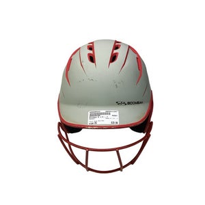 Used BoomBah 6 1/4 - 7 Batting Helmet w/Mask Grey And Red One Size 11347-S000265333