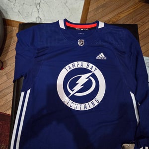 Adidas Tampa Bay Lightning Practice Jersey Blue - Climalite Indo - New - Size 54