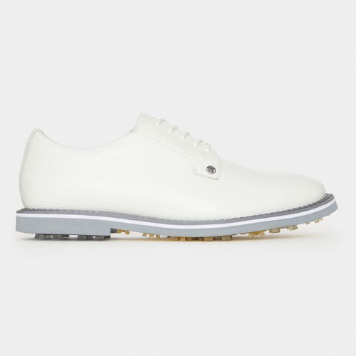 G/FORE MENS GALLIVANTER PEBBLE LEATHER GOLF SHOE SNOW/MONUMENT