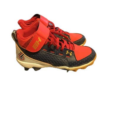 Used Under Armour 3024326-100 BB/SB Cleats Red Junior 02.5 11730-S000069837