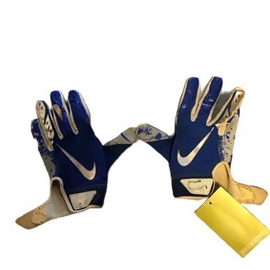 Used Nike Football Receiever Gloves Royal Blue LG 11730-S000070097