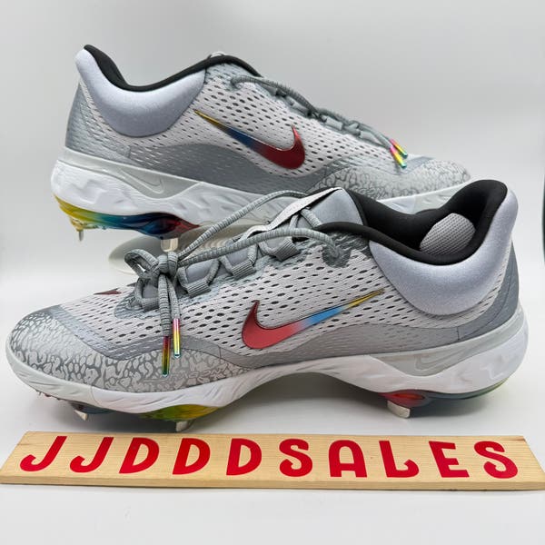 Nike Alpha Huarache Elite 4 Metal Baseball Cleats Rainbow Mens 12 FZ3328-001 NEW Nike Alpha Huarache Elite 4 Baseball Cleats Rainbow FZ3328  main image 4