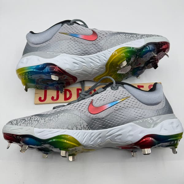 Nike Alpha Huarache Elite 4 Metal Baseball Cleats Rainbow Mens 12 FZ3328-001 NEW Nike Alpha Huarache Elite 4 Baseball Cleats Rainbow FZ3328  main image 2